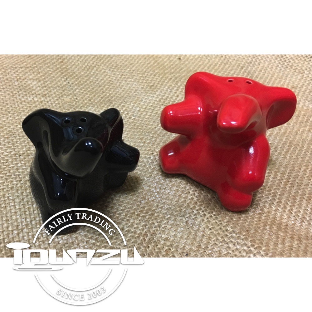 ceramic salt and pepper set elephants