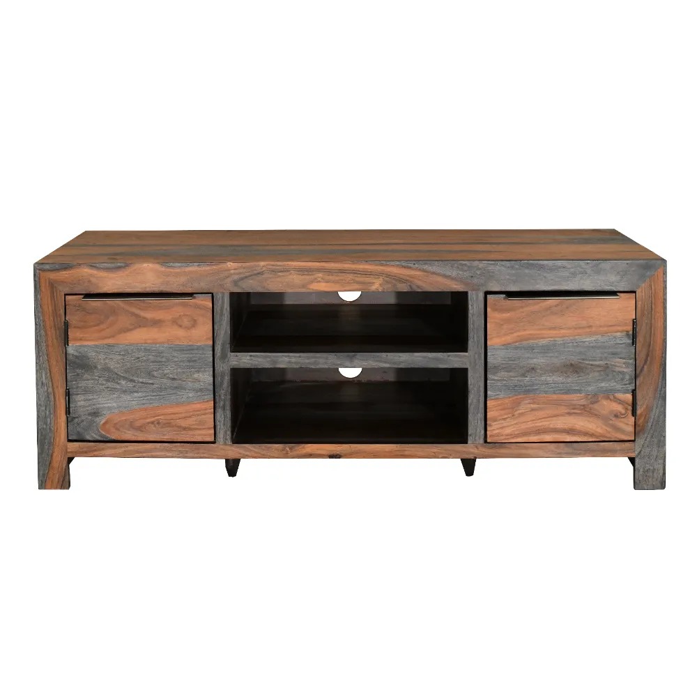 modern grey washed sheesham large tv cabinet