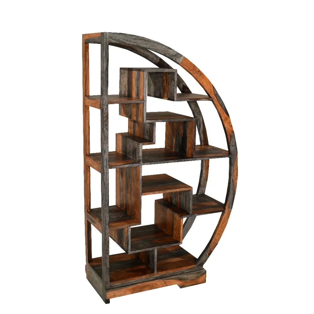 modern grey washed sheesham display cabinet