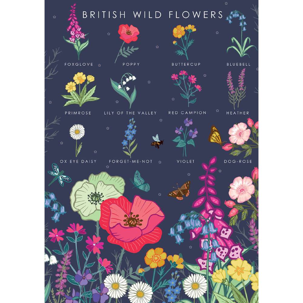 greetings card "british wild flowers"