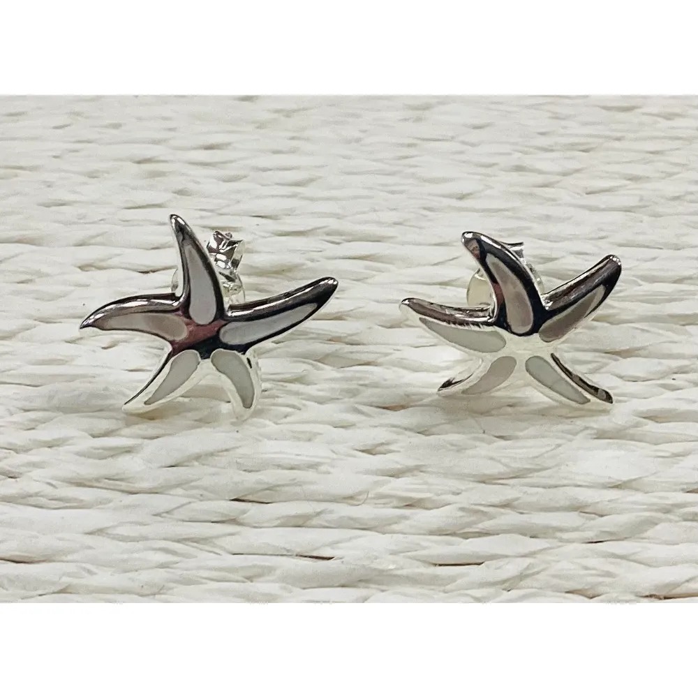 mother of pearl studs starfish